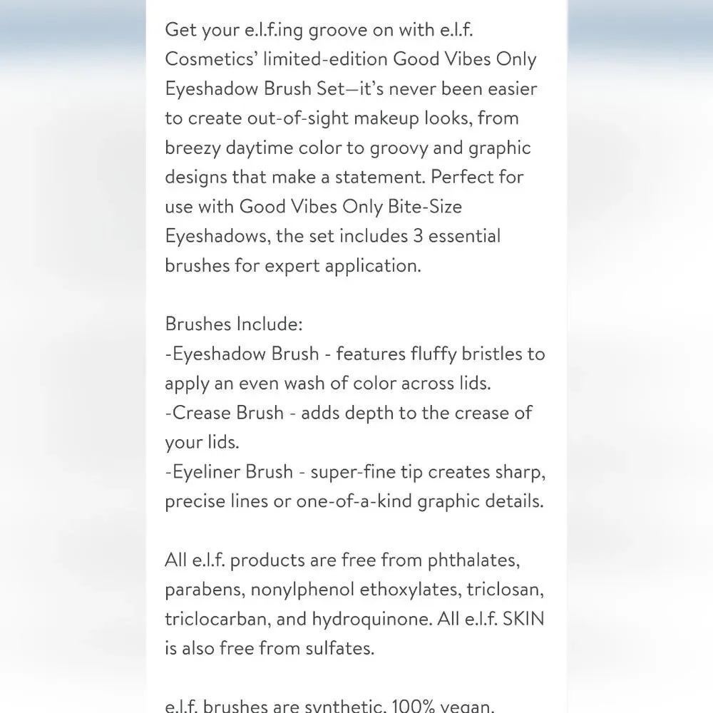 ELF Good Vibes‎ Only Eyeshadow Brush Set